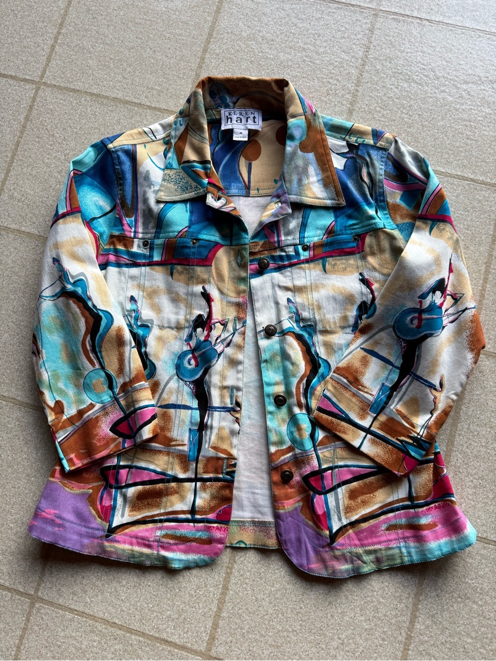 Vintage Karen Hart Jazz Inspired Denim Jacket Size M